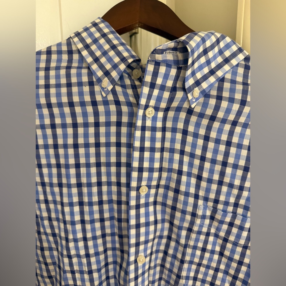 Ralph Lauren Blue and White Checkered Men's Shirt